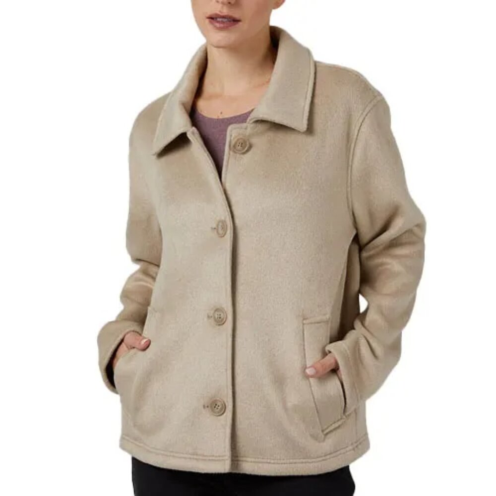 32 Degree Tan Brushed Faux Wool Jacket/NWT/XL